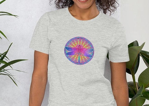 Image of Dragonfly Mandala Unisex T,Shirt, Mens, Womens, Short Sleeve Shirt, Graphic Tee,