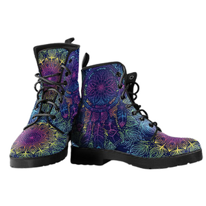 Women's Vegan Leather Boots with Colorful Dream Catcher, , Classic