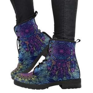 Women's Vegan Leather Boots with Colorful Dream Catcher, , Classic