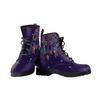 Women's Vegan Leather Boots, Purple Dream Catcher Mandala Design,