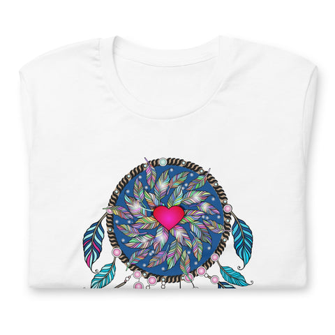 Image of Dreamcatcher Heart Feathered Unisex T,Shirt, Mens, Womens, Short Sleeve Shirt,