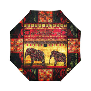 Elephant Ethnic African Foldable Umbrella, Custom Rain Umbrella,Rain Gear Weather,Colorful,Custom Auto-Foldable Umbrella