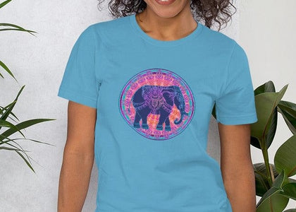 Elephant Mandala Unisex T,Shirt, Mens, Womens, Short Sleeve Shirt, Graphic Tee,