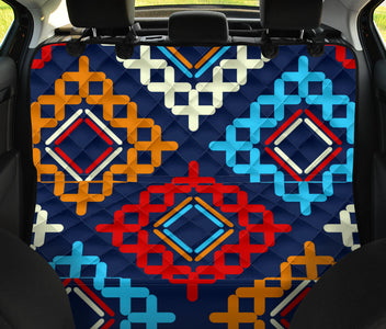 Boho Chic Aztec Pattern Car Back Seat Pet Covers, Ethnic Bohemian Seat