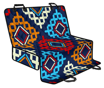 Boho Chic Aztec Pattern Car Back Seat Pet Covers, Ethnic Bohemian Seat
