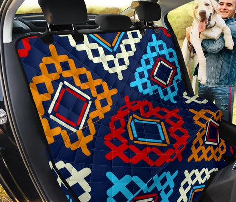 Image of Boho Chic Aztec Pattern Car Back Seat Pet Covers, Ethnic Bohemian Seat