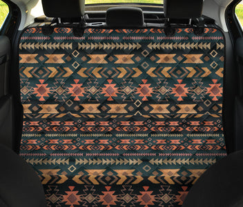 Abstract Art Car Seat Cover with Bohemian Boho Chic Aztec Pattern, Ethnic Pet