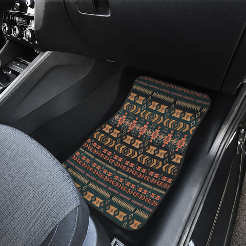 Image of Ethnic Aztec Boho Chic Pattern Bohemian Car Mats Back/Front, Floor Mats Set, Car