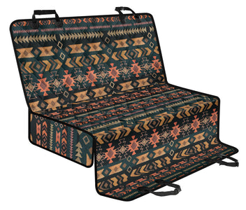 Abstract Art Car Seat Cover with Bohemian Boho Chic Aztec Pattern, Ethnic Pet