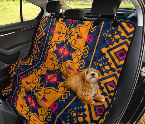 Image of Aztec Boho Chic Backseat Pet Covers, Ethnic Bohemian Abstract Art, Seat