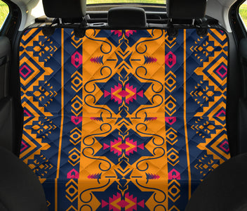 Aztec Boho Chic Backseat Pet Covers, Ethnic Bohemian Abstract Art, Seat Protectors, Unique Car Accessories