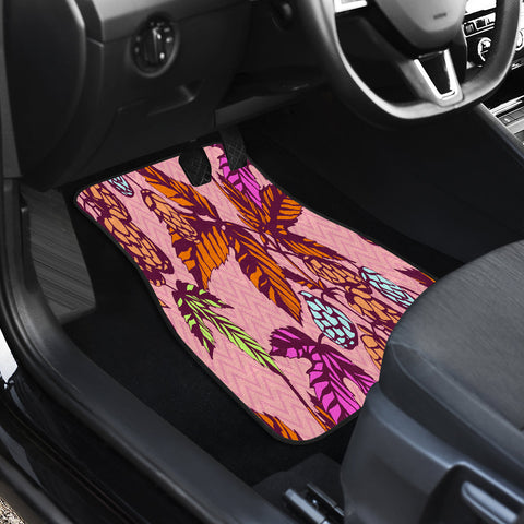 Image of Ethnic Colorful branch Car Mats Back/Front, Floor Mats Set, Car Accessories