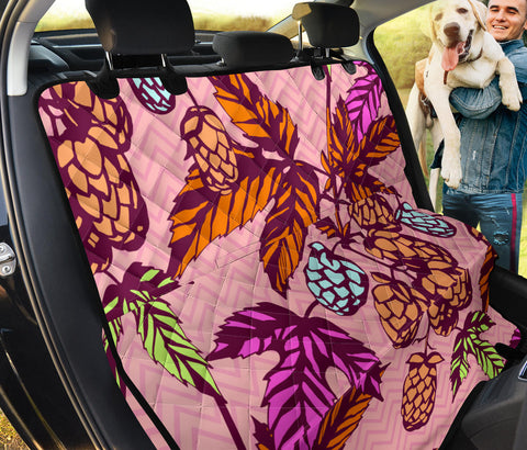 Image of Colorful Ethnic Branch Design Car Back Seat Pet Covers, Abstract Art Seat Protectors, Unique Car Accessories