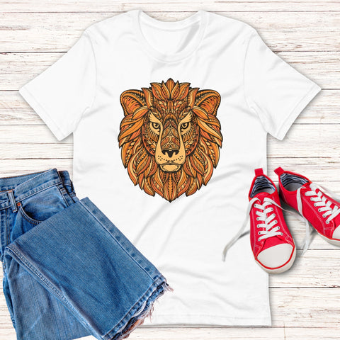 Image of Ethnic Lion Unisex T,Shirt, Mens, Womens, Short Sleeve Shirt, Graphic Tee,