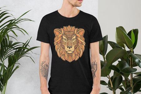 Ethnic Lion Unisex T,Shirt, Mens, Womens, Short Sleeve Shirt, Graphic Tee,