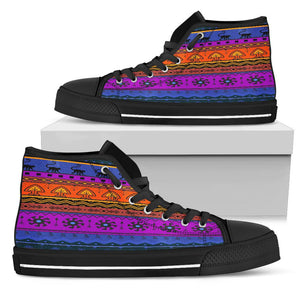 Ethnic Pattern Canvas Shoes,High Quality, High Quality,Handmade Crafted,Spiritual, Streetwear, High Tops Sneaker, Hippie, Spiritual
