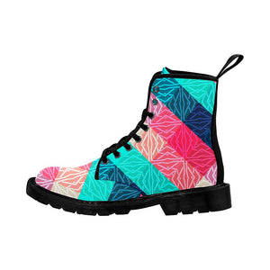 Ethnic Pattern Multicolor Women'S Boots , Lolita Combat Boots,Hand Crafted