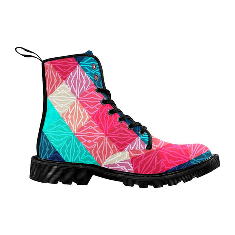 Image of Ethnic Pattern Multicolor Women'S Boots , Lolita Combat Boots,Hand Crafted