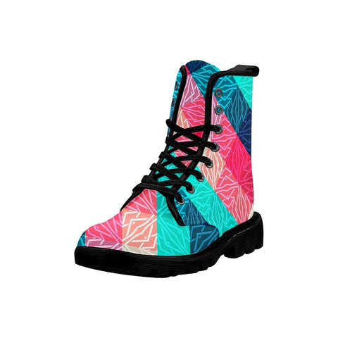 Image of Ethnic Pattern Multicolor Women'S Boots , Lolita Combat Boots,Hand Crafted