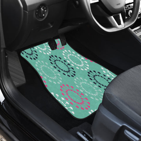 Image of Ethnic boho Retro pattern Car Mats Back/Front, Floor Mats Set, Car Accessories