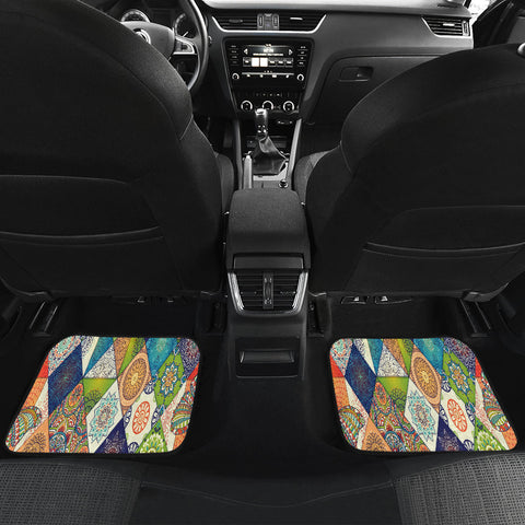 Image of Ethnic floral Butterfly mandala pattern Car Mats Back/Front, Floor Mats Set, Car Accessories