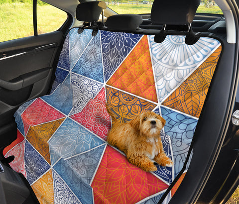 Image of Ethnic Floral Mandala Backseat Pet Covers, Abstract Art Car Accessories, Seat