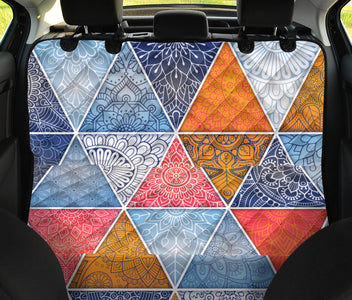 Ethnic Floral Mandala Backseat Pet Covers, Abstract Art Car Accessories, Seat