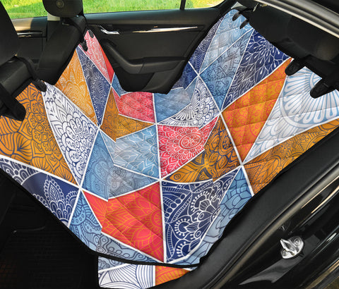 Image of Ethnic Floral Mandala Backseat Pet Covers, Abstract Art Car Accessories, Seat