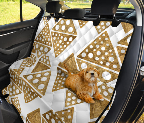 Image of Golden Boho Chic Aztec Car Back Seat Pet Covers, Ethnic Bohemian Design,