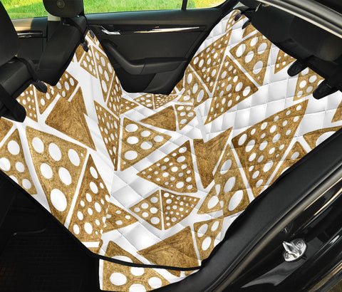 Image of Golden Boho Chic Aztec Car Back Seat Pet Covers, Ethnic Bohemian Design,