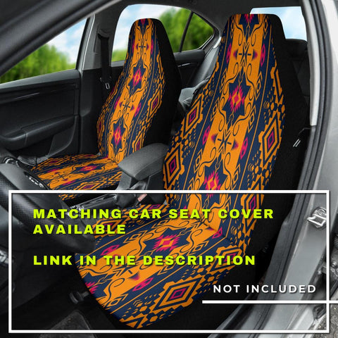 Image of Aztec Boho Chic Backseat Pet Covers, Ethnic Bohemian Abstract Art, Seat Protectors, Unique Car Accessories