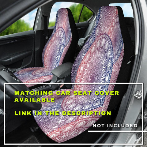 Image of Ethnic Bohemian Mandala Backseat Pet Covers, Abstract Art Car Accessories, Seat Protectors with Unique Patterns