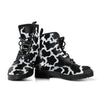 Black & White Camo: Women's Vegan Leather Boots, Handcrafted Lace,Up Boots,
