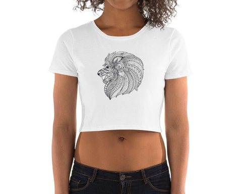 Image of Fierce Lion Women’S Crop Tee, Fashion Style Cute crop top, casual outfit, Crop
