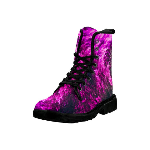 Image of Fiery Plant Purple Womens Boots ,Comfortable Boots,Decor Womens Boots,Combat Boots Custom Boots