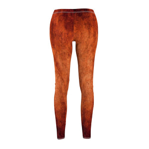 Fire Burnt Orange Gradient Women's Cut & Sew Casual Leggings, Yoga Pants,