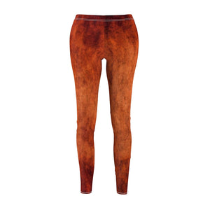 Fire Burnt Orange Gradient Women's Cut & Sew Casual Leggings, Yoga Pants,
