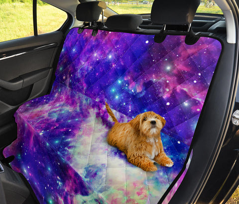 Image of Star Nebula Themed Car Backseat Pet Covers, Space Inspired Seat Protectors,