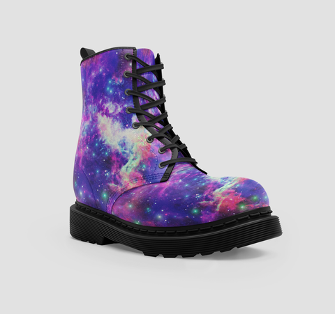 Image of Cosmic Flaming Star Nebula Boots , Vegan , Unique Fashion For Ladies ,