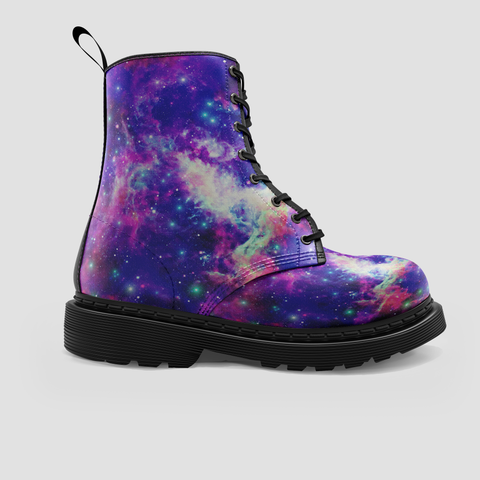 Image of Cosmic Flaming Star Nebula Boots , Vegan , Unique Fashion For Ladies ,
