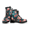 Flamingo Colorful Women's Vegan Leather Boots, Handcrafted Hippie Streetwear,