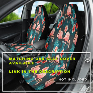 Tropical Flamingo & Flower Car Back Seat Pet Covers, Abstract Art Inspired Seat