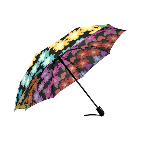 Image of Floral Flowers Chevron Auto-Foldable Umbrella (Model U04)
