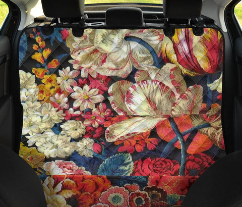 Image of Floral Design Car Back Seat Pet Covers, Abstract Art Inspired Seat Protectors,