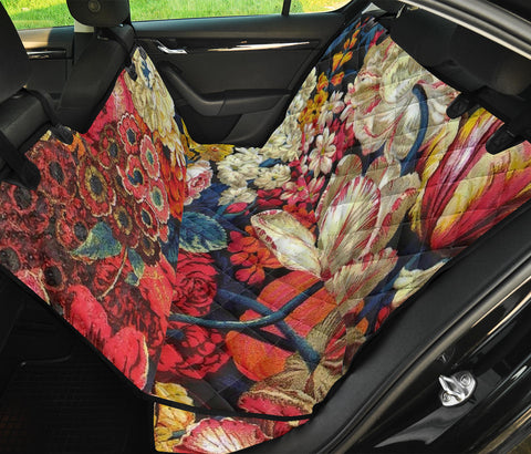 Image of Floral Design Car Back Seat Pet Covers, Abstract Art Inspired Seat Protectors,