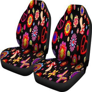 Floral Hippie Colorful Abstract Colorful Brush Strokes 2 Front Car Seat Covers Car Seat Covers,Car Seat Covers Pair,Car Seat Protector