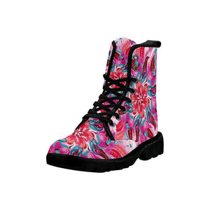 Floral Mandala Pattern Womens.Lolita Combat Boots,Hand Crafted,Womens ,Multi Colored