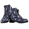 Abstract Flowers Women's Vegan Leather Boots, Premium Handcrafted Footwear,