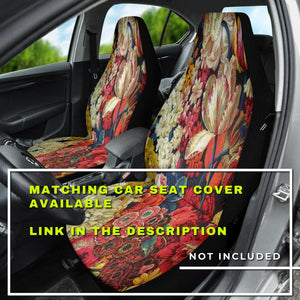Floral Design Car Back Seat Pet Covers, Abstract Art Inspired Seat Protectors,