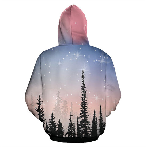 Image of Forest Night Sky Hippie Hoodie,Custom Hoodie, Floral, Fashion Wear,Fashion Clothes,Handmade Hoodie,Floral,Pullover Hoodie
